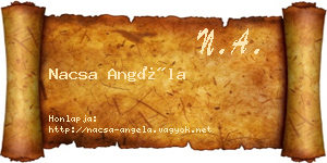 Nacsa Angéla névjegykártya